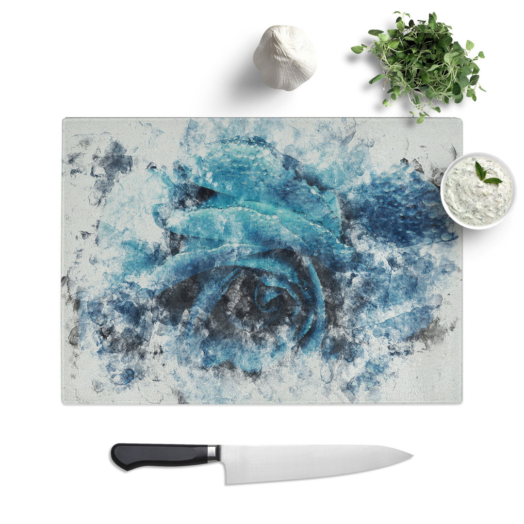 Blue Rose Flower Vol.1 Watercolour Chopping Board