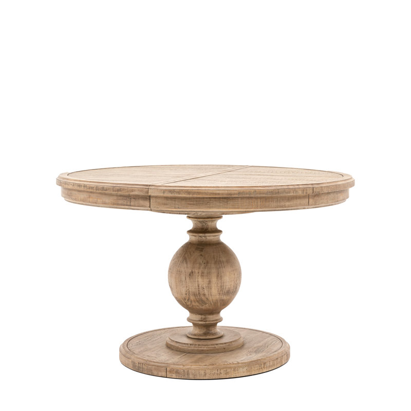 Veans Extendable Pine Round Dining Table