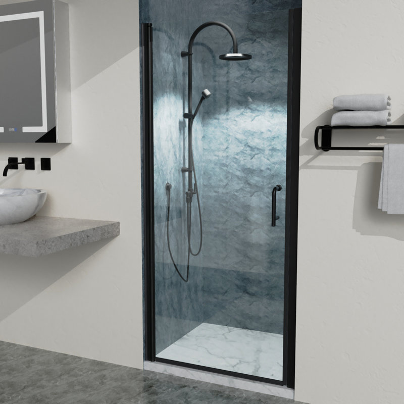 Odele 34'' - W x 72'' H Pivot Door Framed Shower Door with