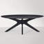 Table basse de bureau, table basse en bois de 47 po avec cadre en bois, table basse ovale pour le salon, la chambre à coucher, plateau de table et cadre noir de 47 po