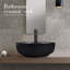 Andover Mills Kreutzer 16.5'' Black Ceramic Circular Bathroom Sink with Faucet-729116800