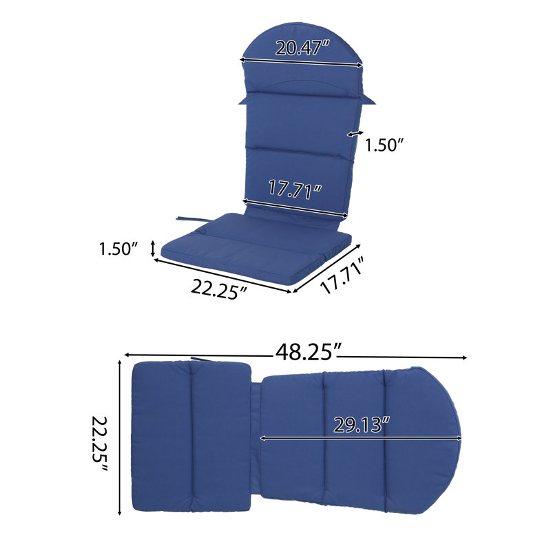 Coussin de chaise Adirondack d'extérieur, Bleu marine