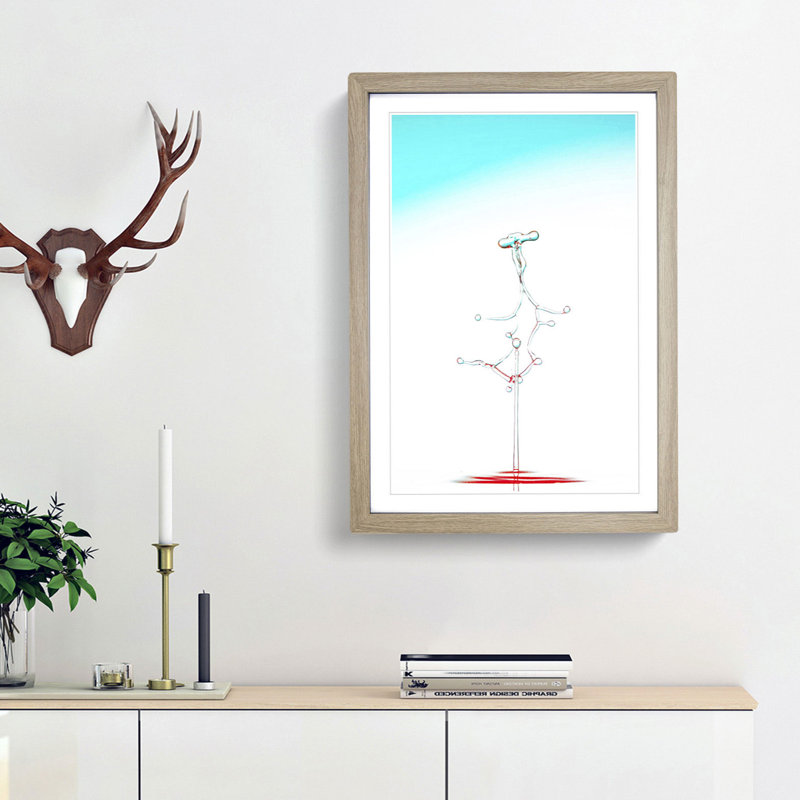 Making a Splash in Abstract - Framed Print, 65cm H x 48cm W x 2cm D, Oak Framed