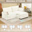 Latitude Run® Patty - Canapés modulaires confortables avec repose-pieds / coussins, 2 canapés modulaires confortables pour le salon, la chambre à coucher (77,6 po, blanc crème)-1071569550