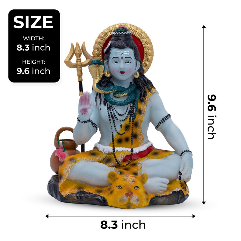Statue folse en polyrésine Shiva 25 cm - Idole de dieu indou multicolore