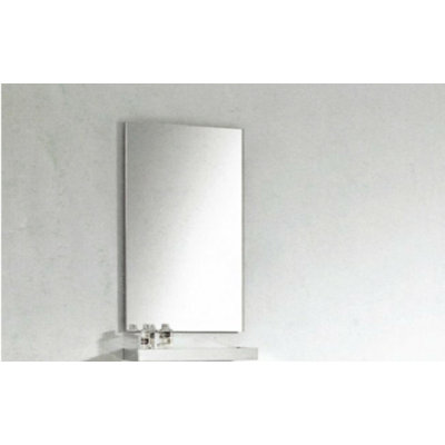 Surface Mount Frameless Mirror with Shelf