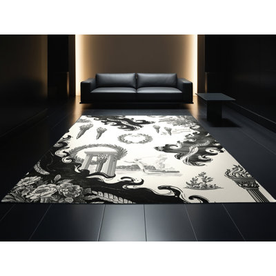 Tapis beige doux et moelleux à flamme flamme olympique classique