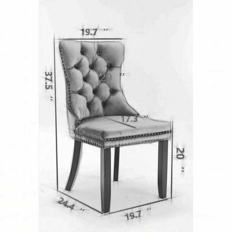 Chaise rembourrée en polyuréthane et velours, Blanc / Bleu