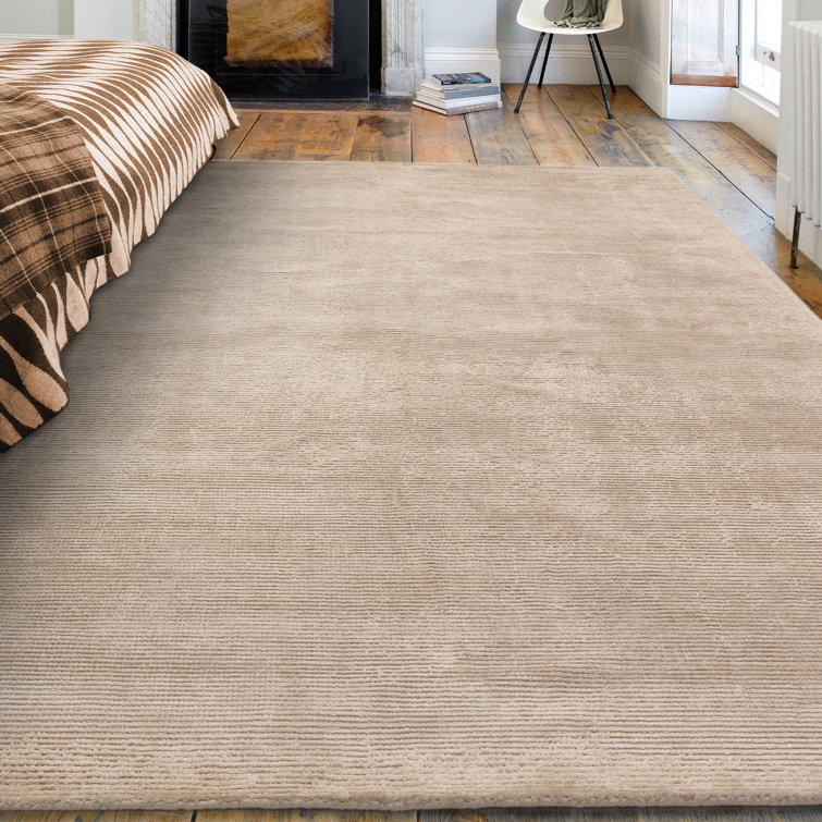 Devaney Solid Colour Hand Woven Area Rug