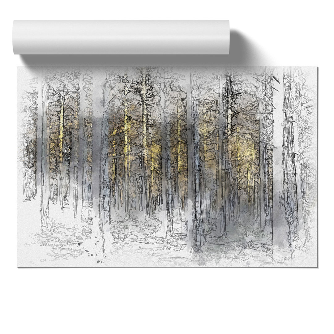 Sunlight Forest Sketch - Frameless Print