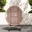 Méridienne de patio moderne, rotin en PE durable, conception élégante en arc pour le jardin
