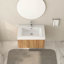 Meuble-lavabo mural de 30 po avec lavabo, armoire de salle de bain flottante murale avec finition en contreplaqué intégré de conception minimaliste moderne pour salle de bain compacte couleur acacia