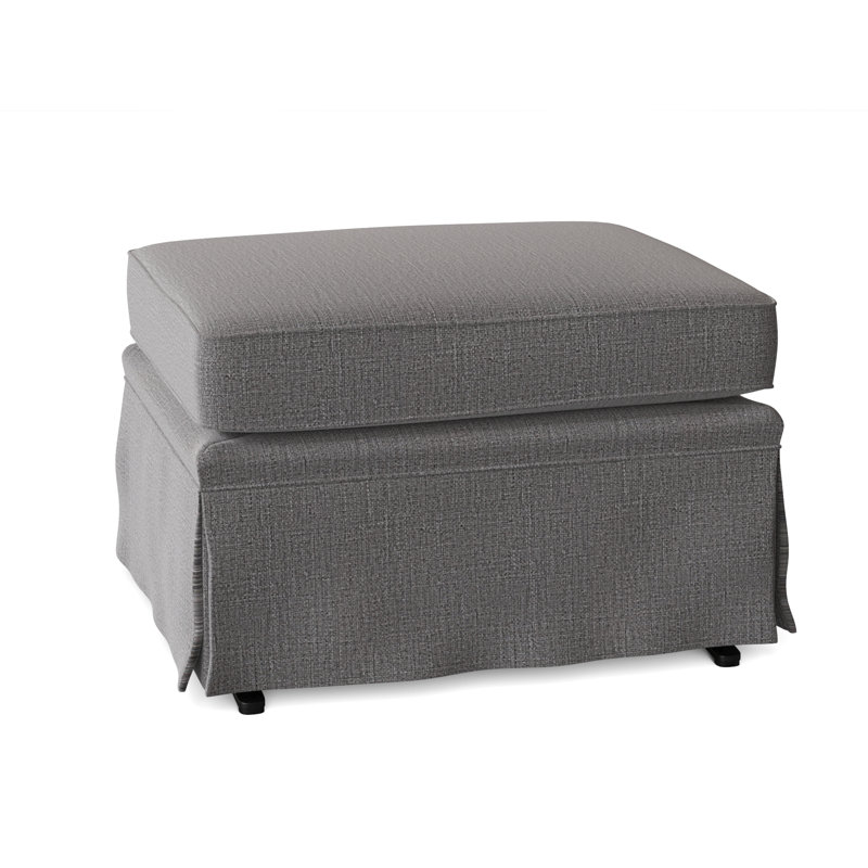 Natasha Rectangle Standard Ottoman, Charcoal Grey Performance