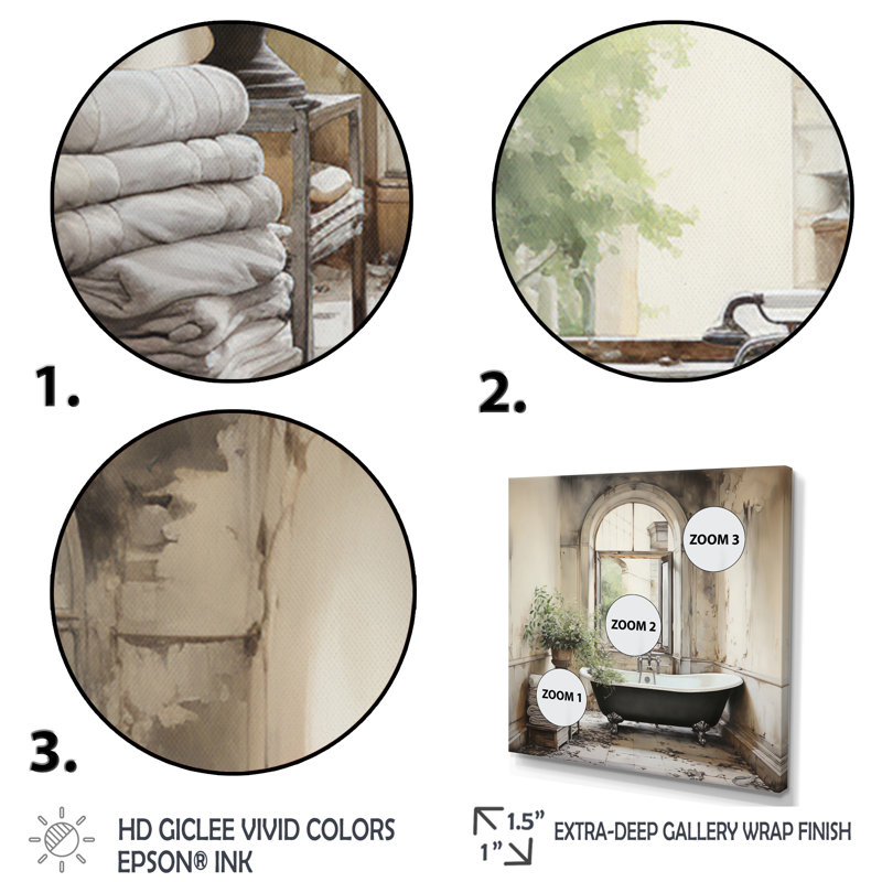«Bath Bath» de Tranquility II - art mural, H 16 po x l 16 po x P 1 po, Cadre flottant érable