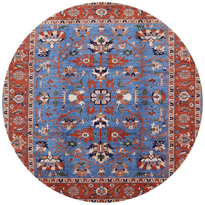 Tapis oriental rouille / bleu / beige
