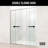 VIGO Paloma 56"–60" W x 74" H Semi-Frameless Double Sliding Shower Door in Brushed Nickel with Clear Tempered Glass-124638803