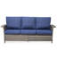 Canapé d'extérieur, 76,7 po de largeur, housses de coussin bleues, sièges confortables, résistance aux intempéries