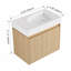 Meuble-lavabo de salle de bain avec lavabo en céramique, ensemble de meuble-lavabo mural flottant, avec portes doubles-558064625