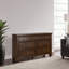 Commode large Reno, 7 tiroirs de rangement, boutons ronds en nickel, brun riche