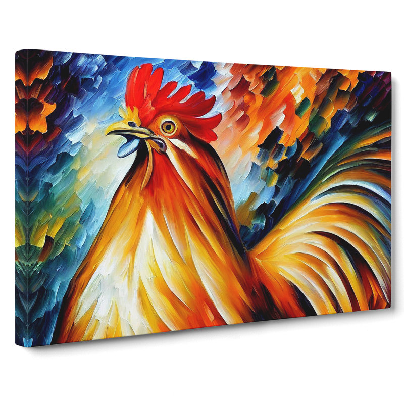 Rooster Painting Vol.1 Abstract - Wrapped Canvas, 35cm H x 50cm W x 3cm D