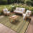Shimeek Striped Outdoor Area Rug, Waterproof Plastic Outdoor Mat, Black&Brown,Rectangle 8' x 10'-1923583856-1921612198