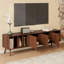 Meuble télé 68 po Mid-Century moderne avec 5 pieds en bois massif et ouvre-boutons, convient aux téléviseurs de 75 po