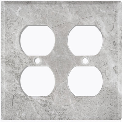 Patterned 2 - Gang Duplex Outlet Standard Wall Plate