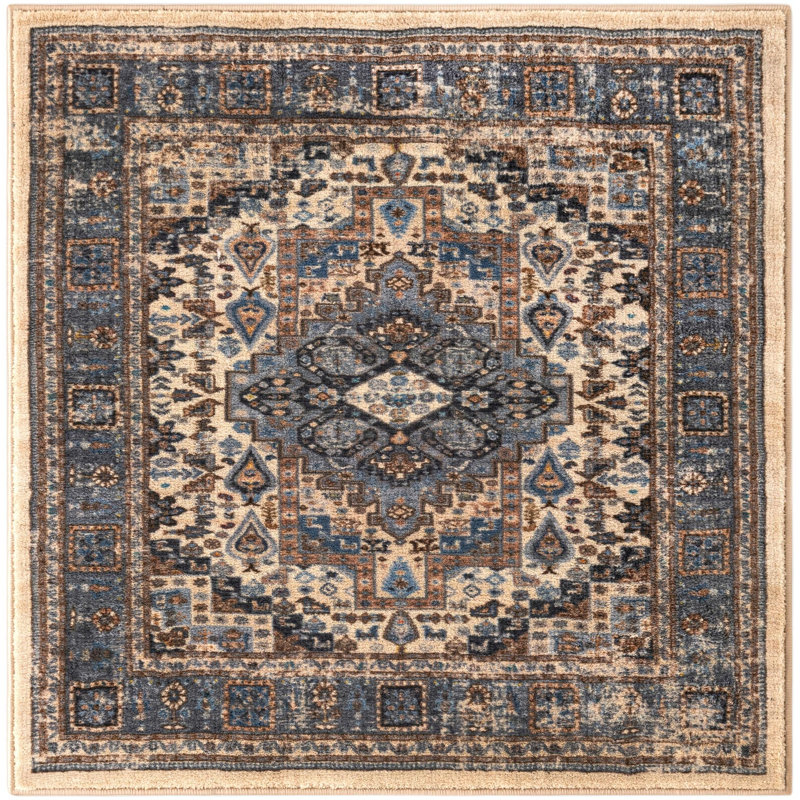 Qasr Tendria Rug, Square 3'3"