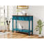 Console de style campagnard avec 2 tiroirs et tablette de rangement inférieure pour le vestibule, table d'appoint rustique avec tiroir de rangement et tablette pour le salon, couloir (bleu pagode)