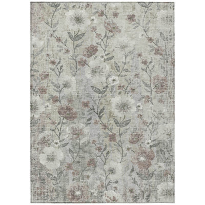 Machine Washable Indoor/Outdoor Raemoore ACN2403 Floral Rug