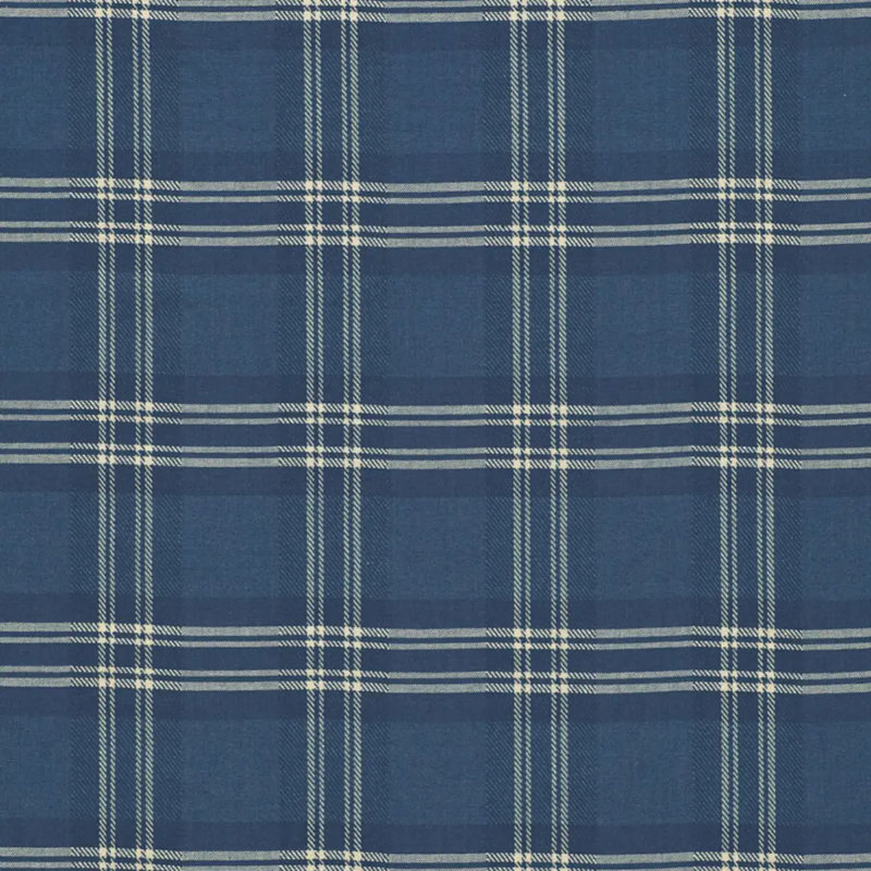 Check Rustique Fabric, Atlantic Blue