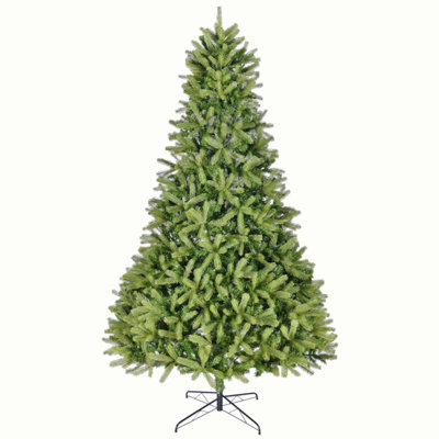 9Ft Artificial Christmas Tree With 2576 PE&PVC Mixed Branch Tips, Unlit Hinged Premium Spruce Fake Xmas Trees, Holiday Decoration, Easy Assembly, Foldable Metal Stand, Green