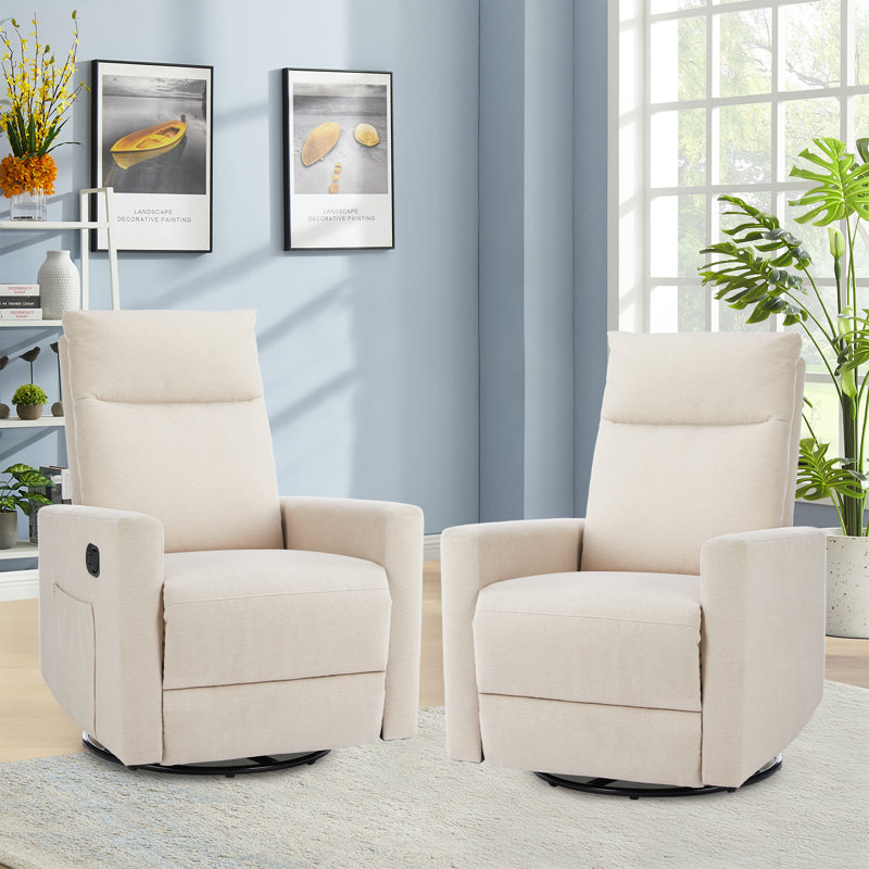 Ensemble de fauteuils inclinables et berçants 2 pièces, Beige