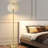 Heidebert Crystal Floor Lamp, Elegant Standing Lamp with On-Off Foot Switch, Double-Layer Lampshade-9388428-9388427