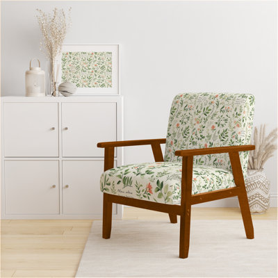 Fauteuil de style campagnard français en velours - Fauteuil vert à lettres décoratives