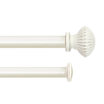 5/8" Double Curtain Rod With Bateau Finials