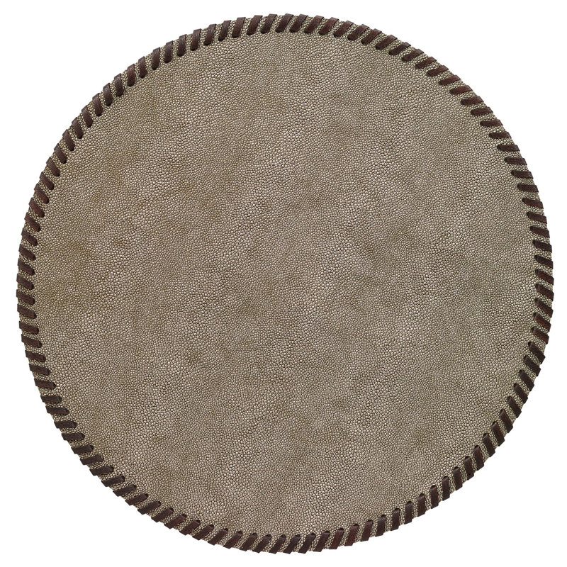 Whipstitch Round Placemat Set, Bronze