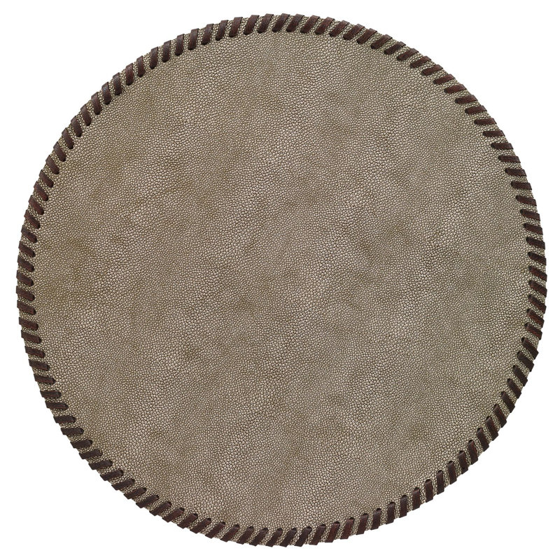 Whipstitch Vinyl Round Placemats, Bronze