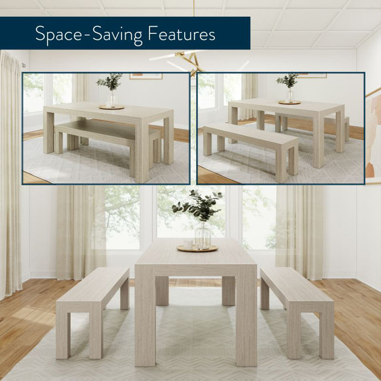 Linzy 6-Person Pine Solid Wood Modern Dining Set