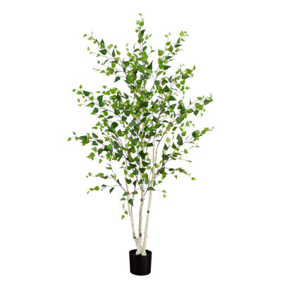 84'' Faux Birch Tree in Pot Liner