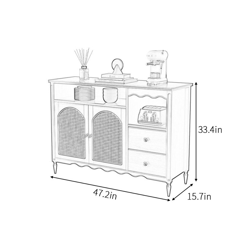 Buffet haut de gamme rétro de style français, Burlywood
