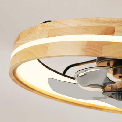 Ventilateur de plafond de 23,5 po avec lumière, application et télécommande, DEL à intensité variable pour chambre et salon