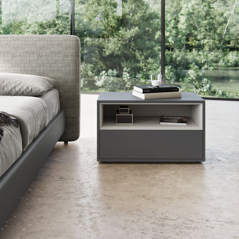 Amantha 30'' W Nightstand, Dark Gull Gray