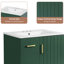 Meuble-lavabo moderne de 24 pouces avec lavabo, 2 tiroirs et porte à fermeture douce: quincaillerie à rayures verticales pour porte de meuble-lavabo compact à utilisation silencieuse, rangement organisé sous le comptoir