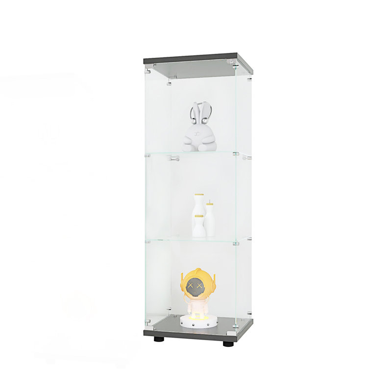 Vitrine en verre avec 3 tablettes, Blanc