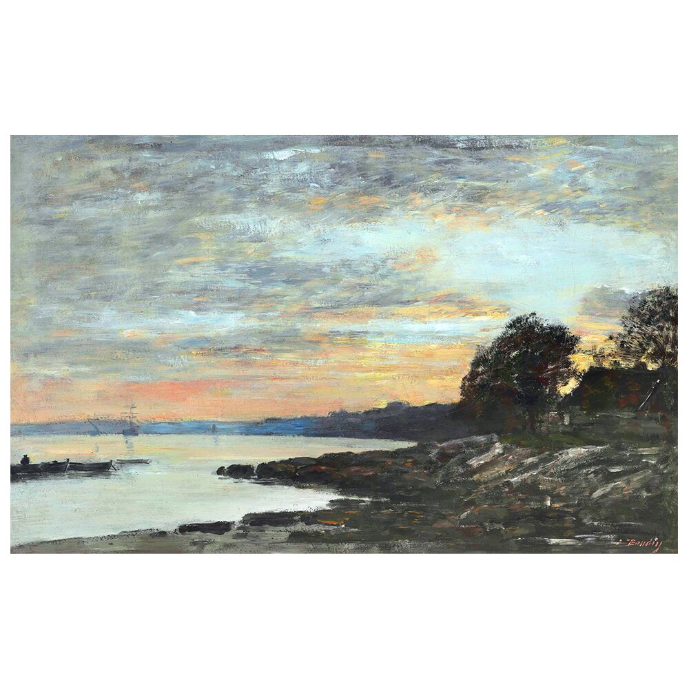 Gerahmtes Leinwandbild Rade De Brest, Baie De Camfrout, Quai Des Kerhors von Eugène Boudin