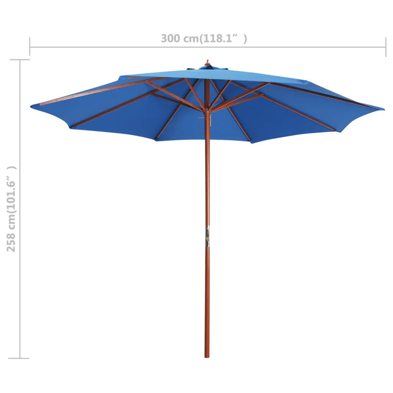 Nix 300cm Market Parasol, Blue