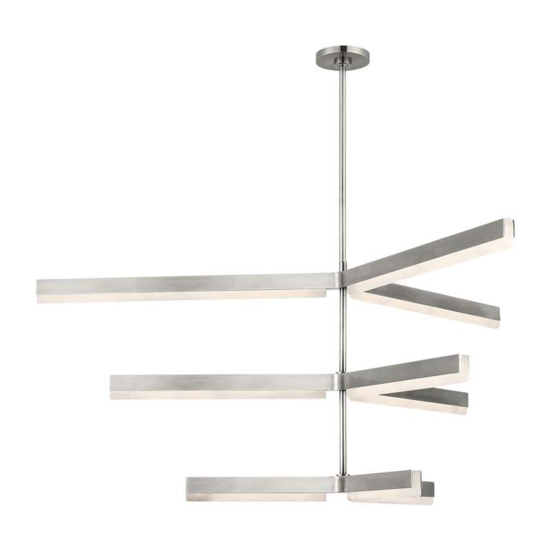 Linea LED Chandelier, Antique Nickel
