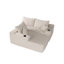 Canapé modulaire 108 po Cloud avec méridienne en forme de L et poches latérales, conception modulaire moderne, assise profonde, canapé rembourré pour le salon / la chambre à coucher, aucun assemblage requis (tissu moelleux), blanc, gauche-1229933530-1229933533-1229933545