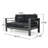 56.75'' Metal Outdoor Loveseat with Cushions-291962990-291962991